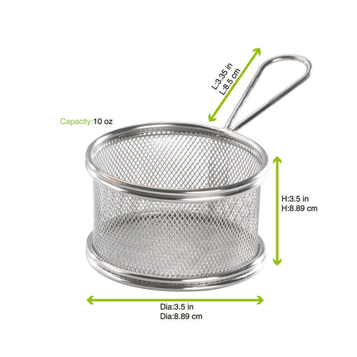 Mini panier friteuse métal rond   H80mm - 6Pcs