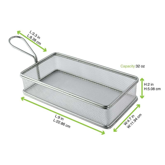 Grand panier friteuse métal rectangulaire  220x120mm H50mm-6Pcs