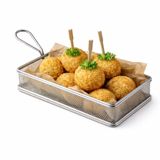 Grand panier friteuse métal rectangulaire  220x120mm H50mm-6Pcs