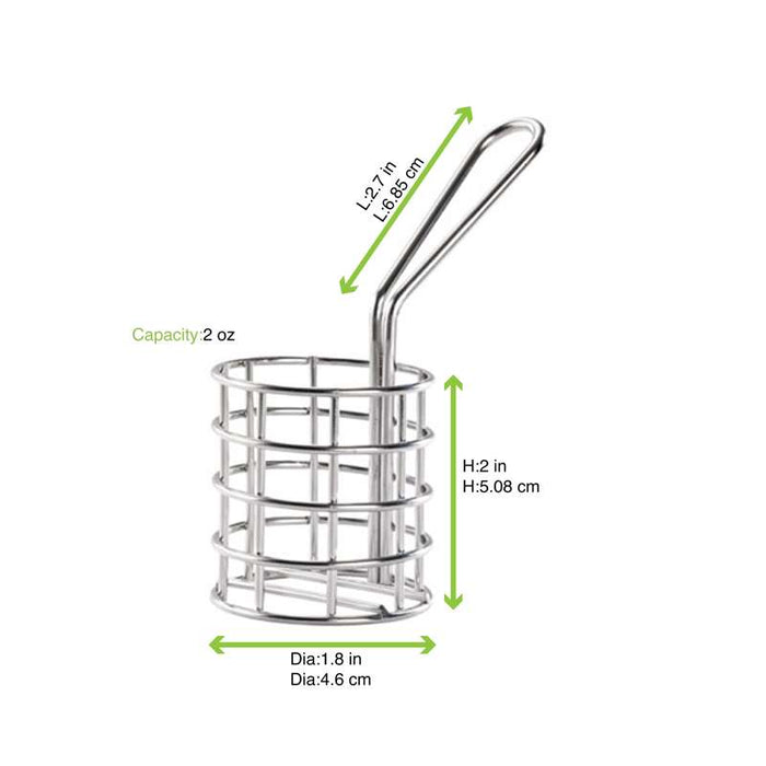 Mini panier friteuse métal rond   H51mm - 6Pcs