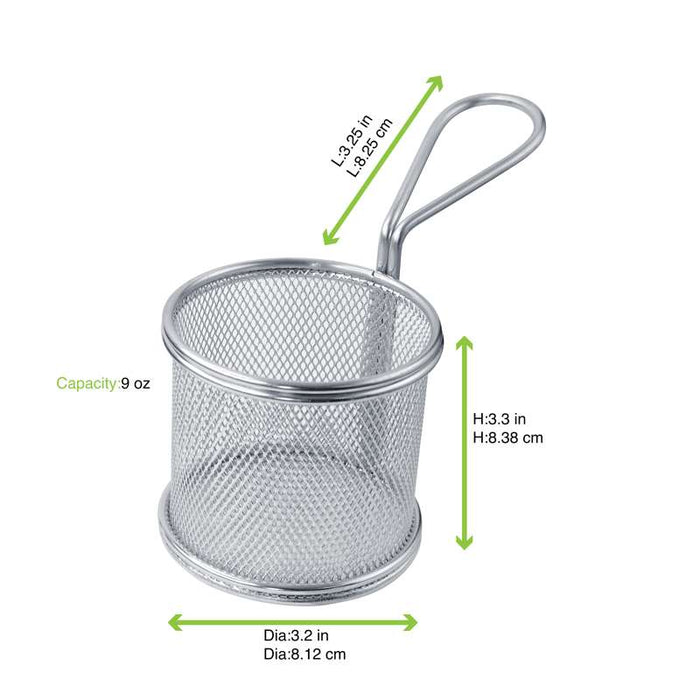 Mini panier friteuse métal rond   H85mm - 6Pcs