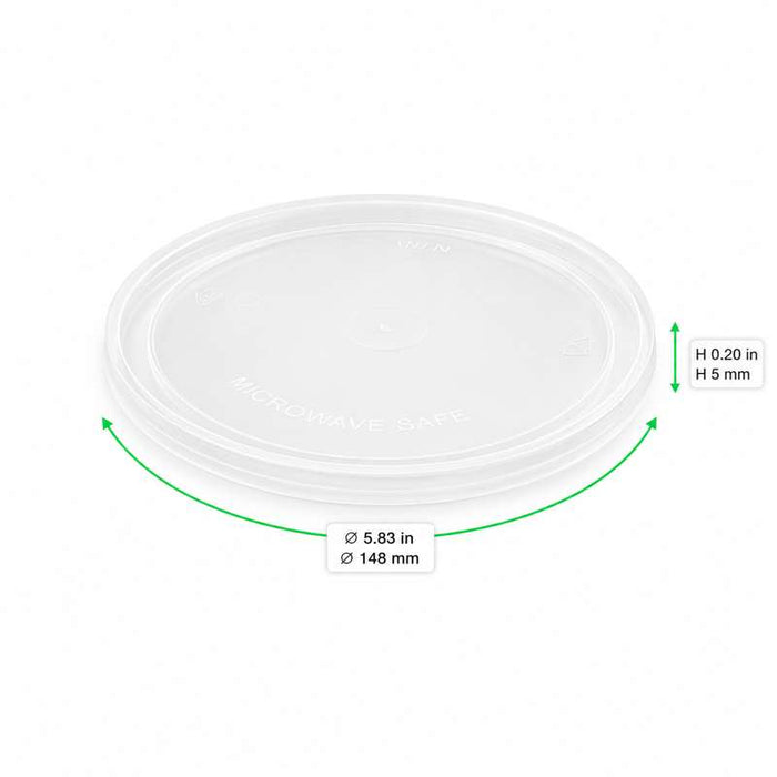 Couvercle transparent en PP injecté Ø148mm - 500Pcs