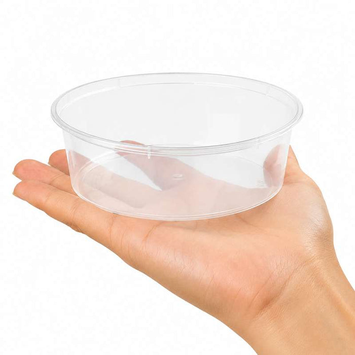 Saladier "Buckaty" rond transparent en PP injecté Ø145mm H49mm 600ml - 500Pcs
