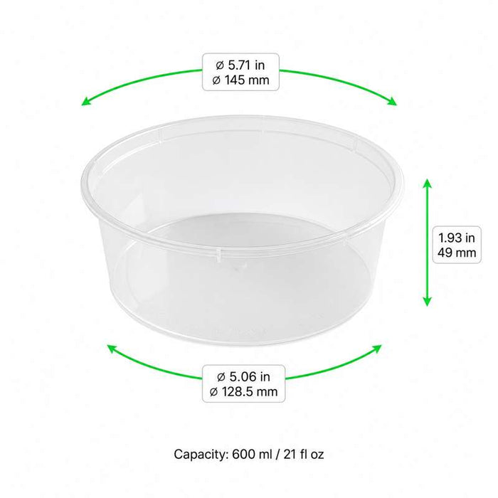 Saladier "Buckaty" rond transparent en PP injecté Ø145mm H49mm 600ml - 500Pcs