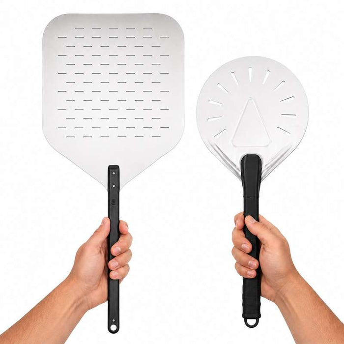 2 Pelles pizza perforées en aluminium pelle à enfourner et pelle à retourner 355x406mm-1Pcs