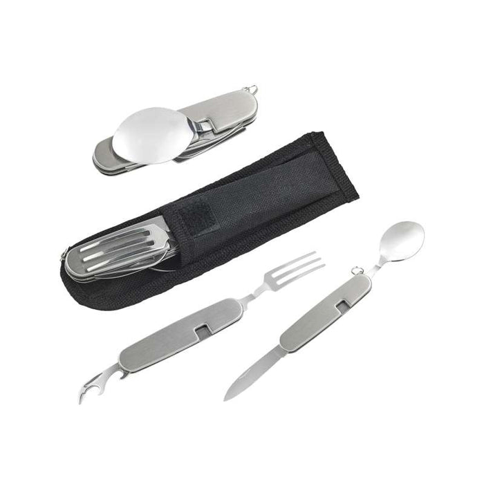 Couverts de poche multifonctions: couteau fourchette cuillère décapsuleur  87x16mm H10mm-24Pcs