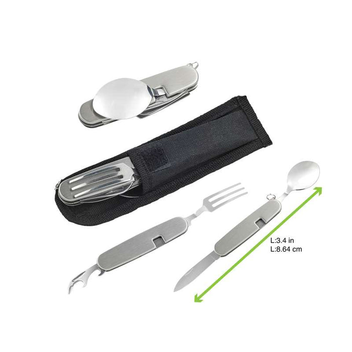 Couverts de poche multifonctions: couteau fourchette cuillère décapsuleur  87x16mm H10mm-24Pcs