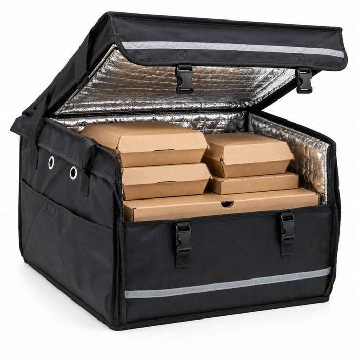 Caisse scooter/sac a dos ISO noir 2 ouvertures etagere 495x495mm H320mm-1Pcs