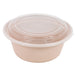 Cuenco reutilizable PP injectado beige con tapa transparente 1200ml Ø182mm A82mm - 50Uds