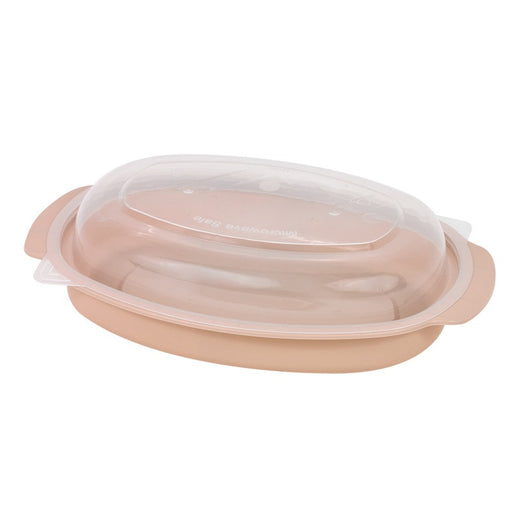 Bol Reemp beige en plastique PP avec couvercle transparent   H76mm 600ml-250Pcs
