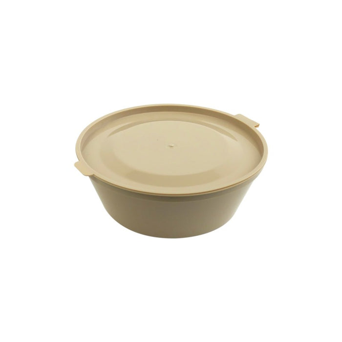 Bol Reemp beige en plastique PP avec couvercle attaché  H36mm 180ml-1000Pcs