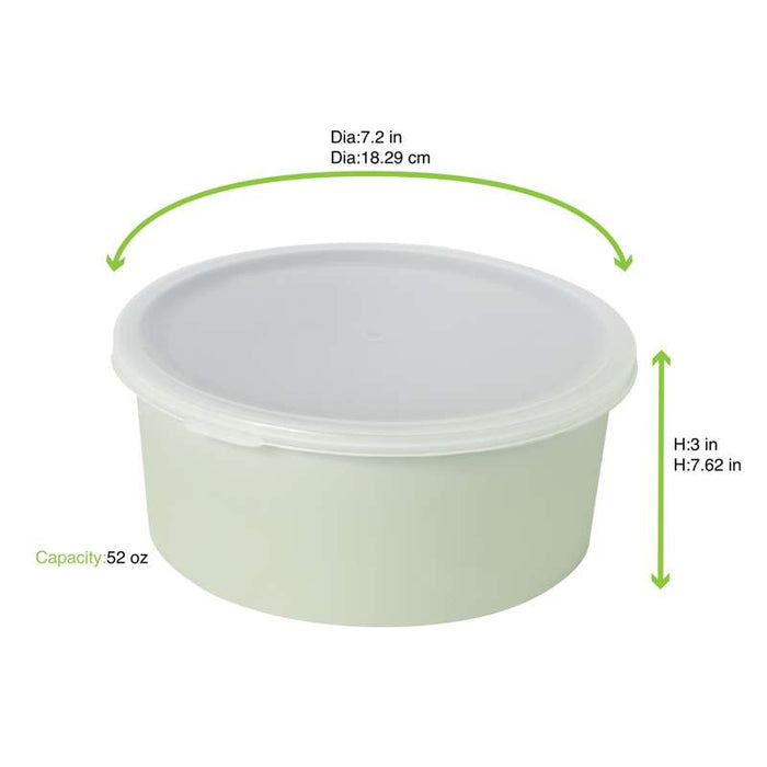 Bol Phoenix en plastique RPET réemployable vert d'eau  H77mm 1500ml-24Pcs