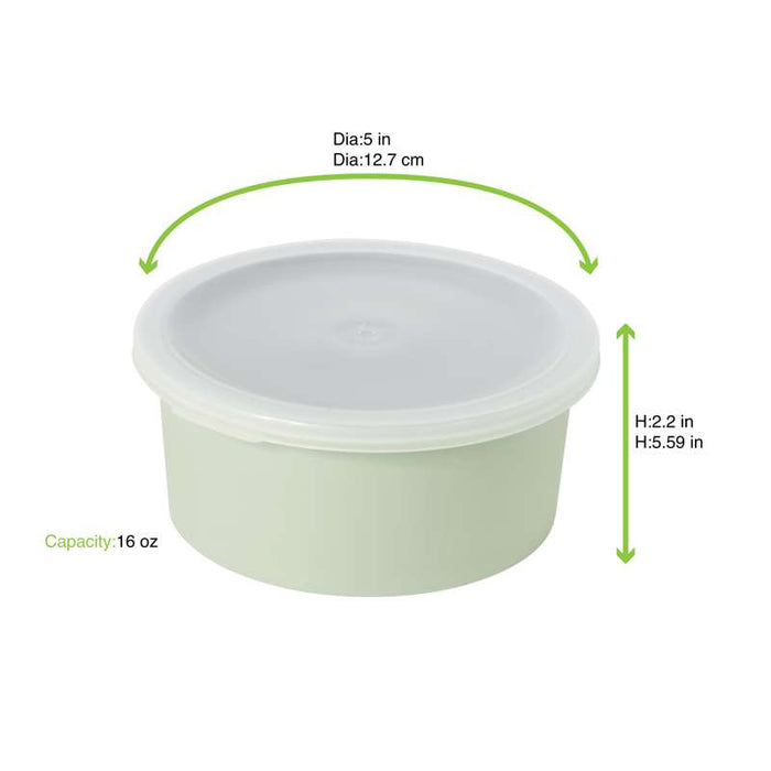 Bol Phoenix en plastique RPET réemployable vert d'eau  H55mm 470ml-24Pcs