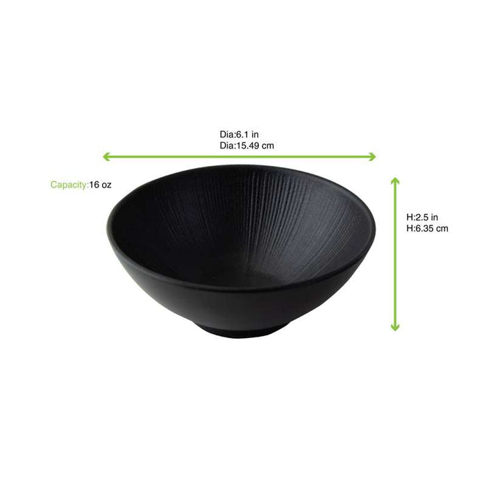 Black Phoenix bol noir ré-employable   H62,5mm 500ml-12Pcs