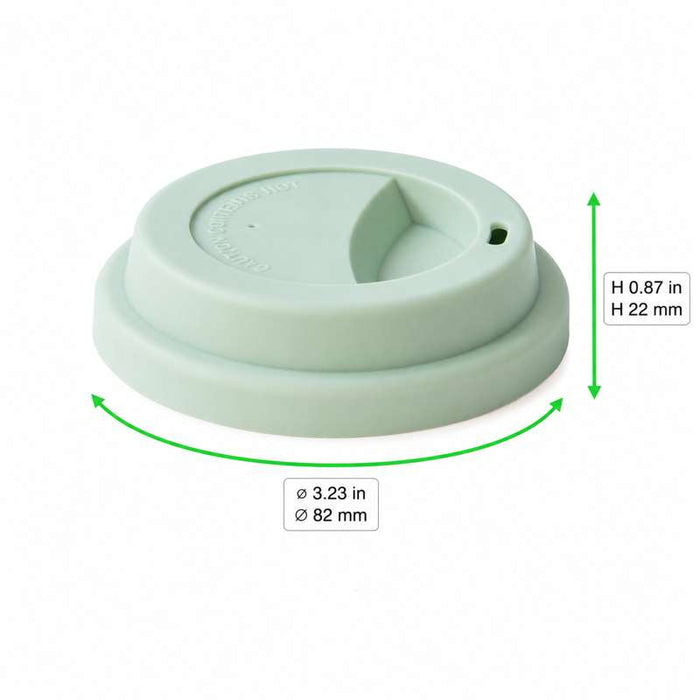 Couvercle réemployable "Phoenix" en silicone vert d'eau Ø82mm - 48Pcs