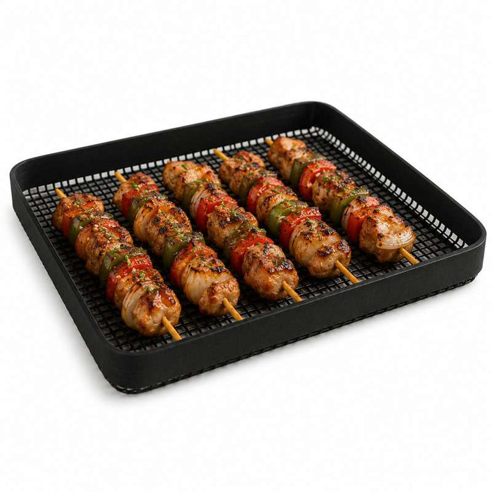 Tapis grillagé à bordure pour barbecue 305x305mm H13mm - 5Pcs