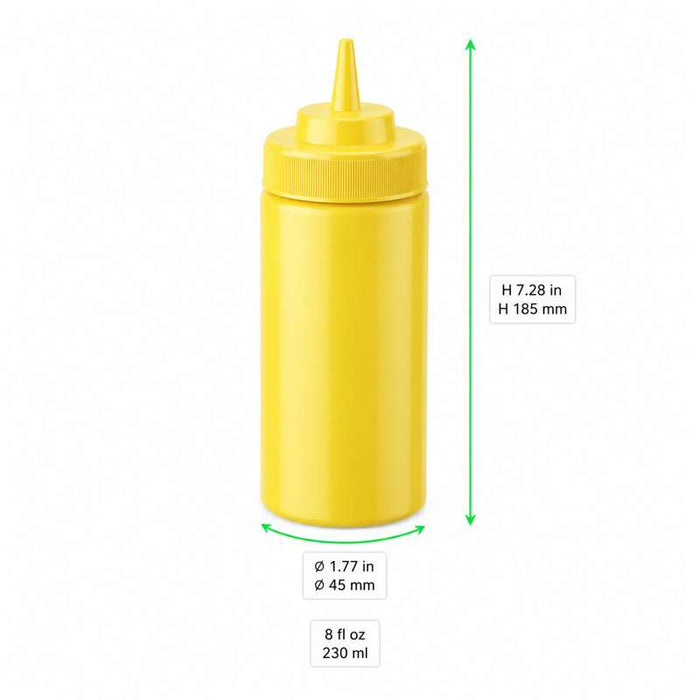 Flacon verseur souple jaune 1 embout H185mm 230ml - 6Pcs