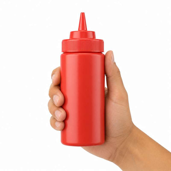 Squeezer souple rouge 1 embout H185mm 230ml - 6Pcs