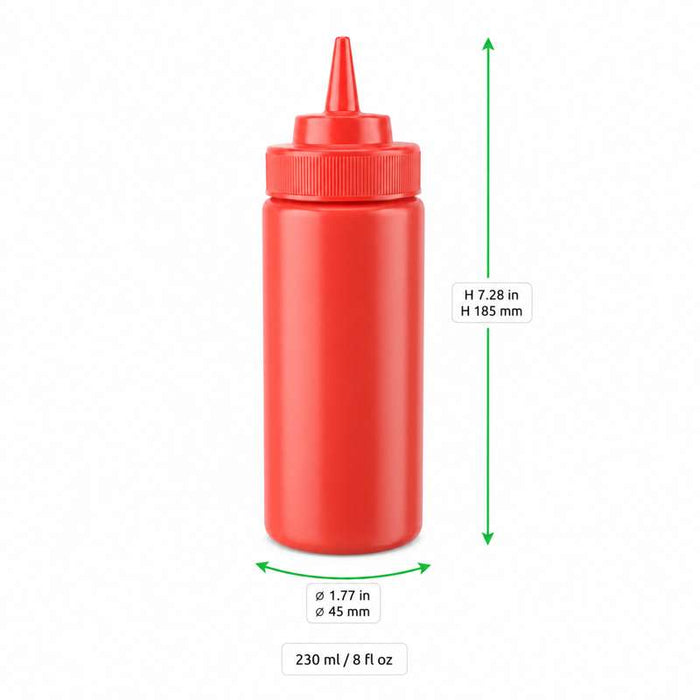 Squeezer souple rouge 1 embout H185mm 230ml - 6Pcs