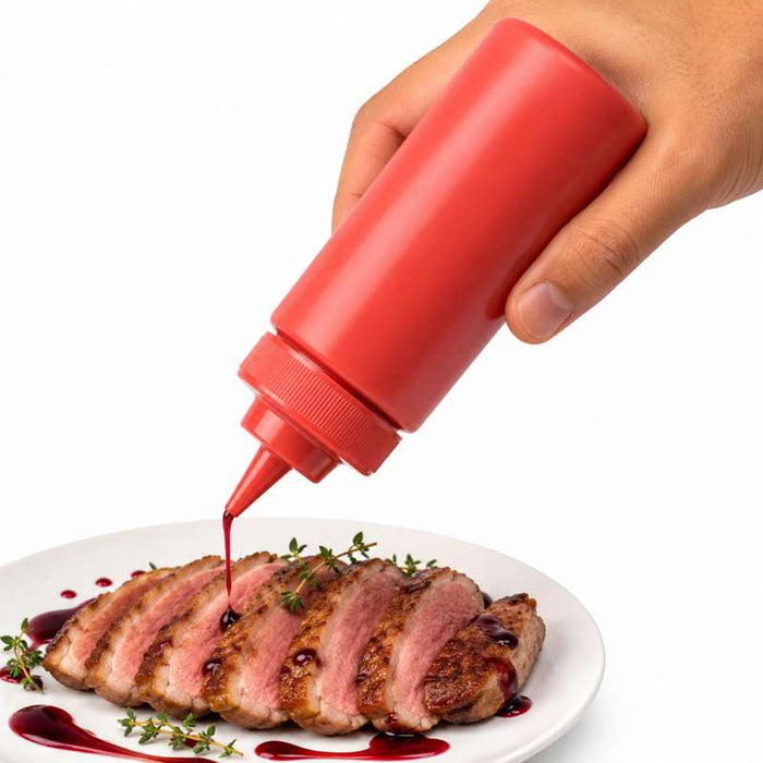 Squeezer souple rouge 1 embout H185mm 230ml - 6Pcs