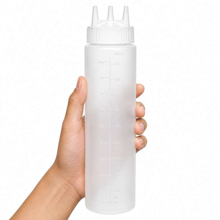 Squeezer souple transparent 3 embouts H295mm 920ml - 6Pcs