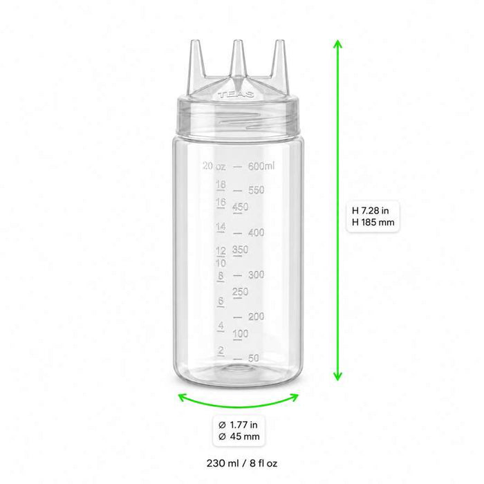 Squeezer souple transparent 3 embouts H185mm 230ml - 6Pcs
