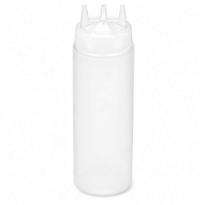 Flacon souple transparent 3 embouts H195mm 350ml - 6Pcs