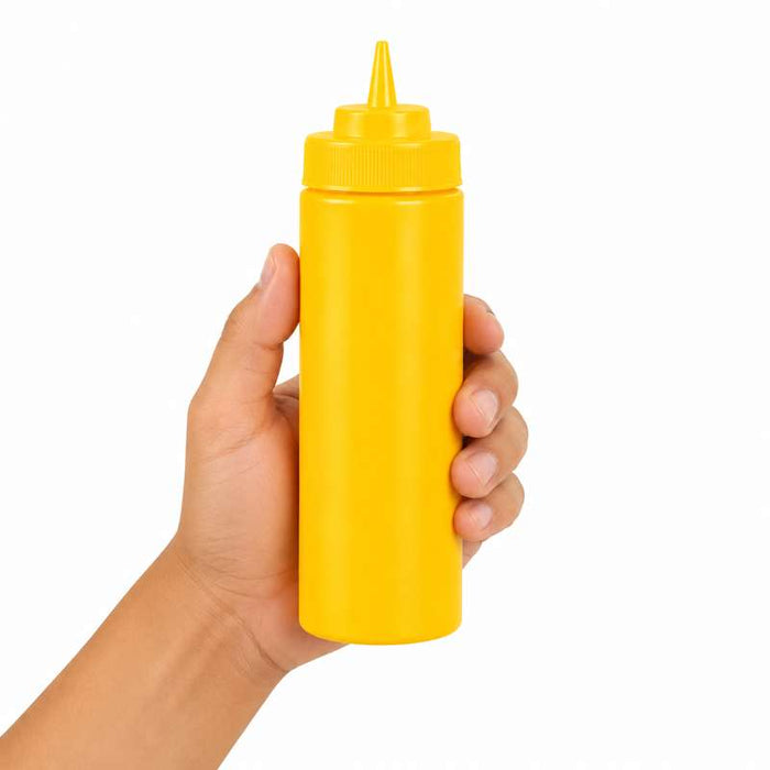 Flacon souple jaune à 1 embout sans BPA H195mm 350ml - 6Pcs