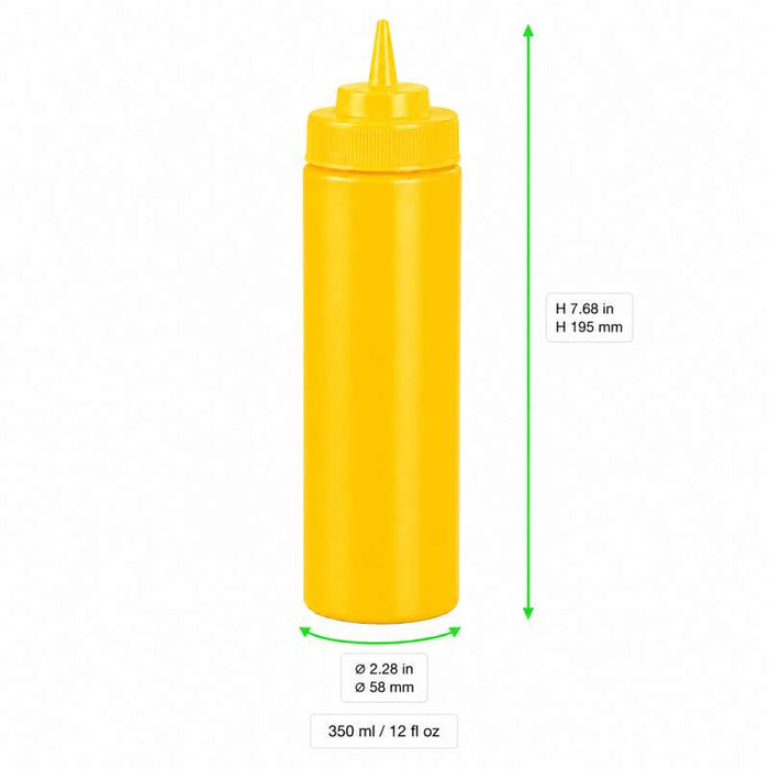 Flacon souple jaune à 1 embout sans BPA H195mm 350ml - 6Pcs