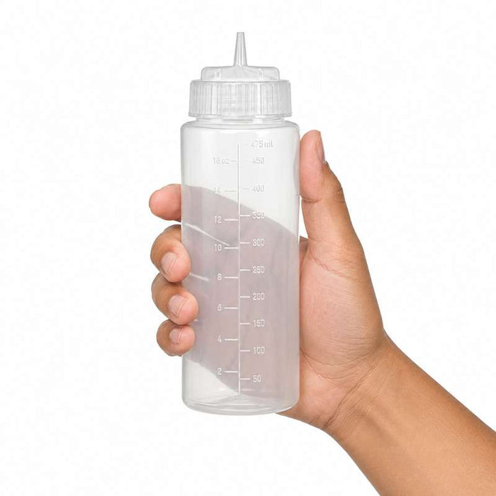Flacon souple transparent 1 embout H195mm 350ml - 6Pcs