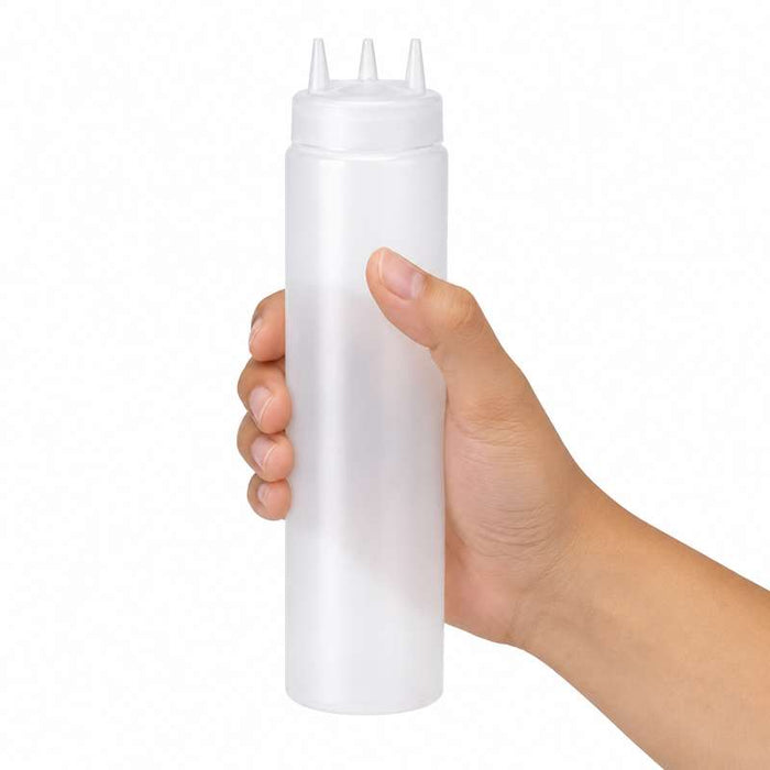 Squeezer souple transparent 3 embouts H260mm 630ml - 6Pcs
