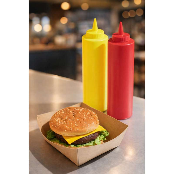 Squeezer souple jaune 1 embout H260mm 630ml - 6Pcs