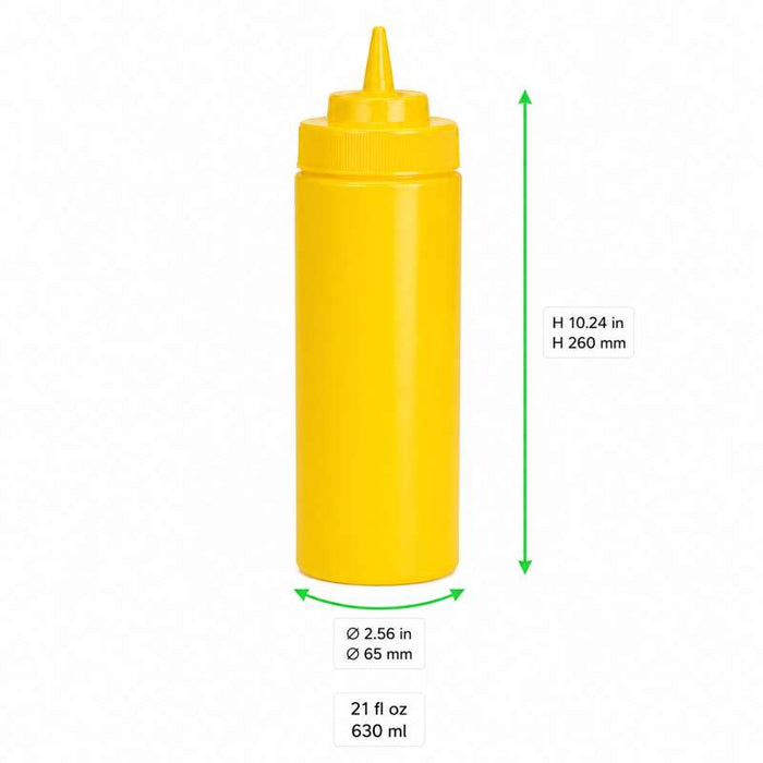 Squeezer souple jaune 1 embout H260mm 630ml - 6Pcs