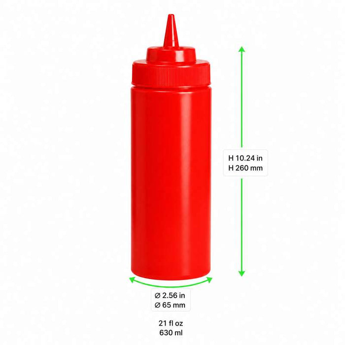 Flacon souple rouge 1 embout H260mm 630ml - 6Pcs