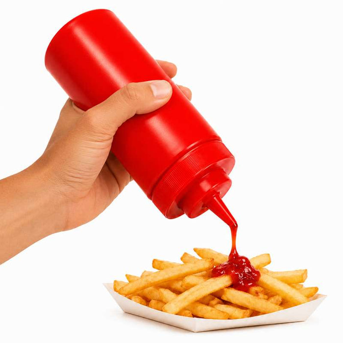 Flacon souple rouge 1 embout H260mm 630ml - 6Pcs