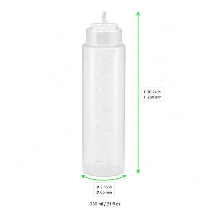 Squeezer souple transparent 1 embout H260mm 630ml - 6Pcs