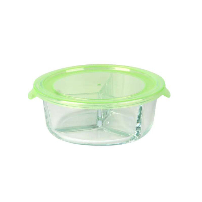 Combo Bol CookShow en verre compartimenté+Couv PP    H66mm 930ml-18Pcs