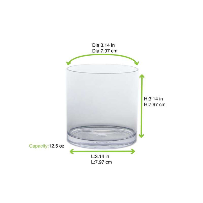 Verre "Cupoly" réutilisable à bords droits Ø80mm H80mm 370ml - 36Pcs