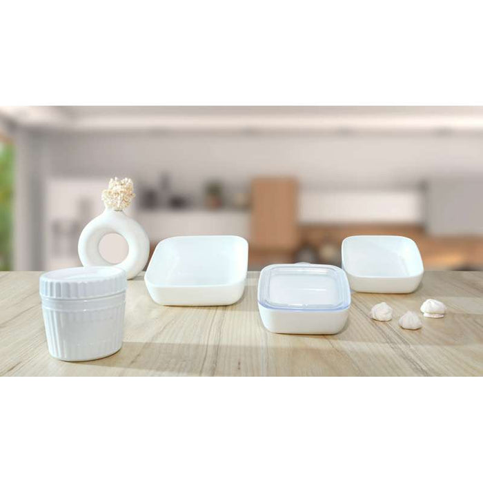 Combo Bol CookShow verre opale + Couv en plastique PP  H96mm 500ml-24Pcs