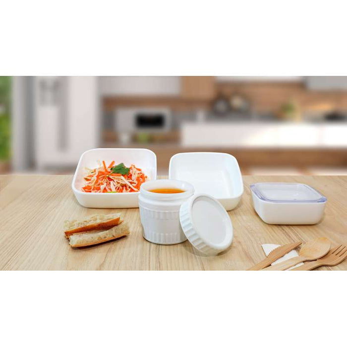 Combo Bol CookShow verre opale + Couv en plastique PP  H75mm 1 140ml - 12Pcs