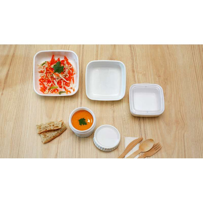 Combo Bol CookShow verre opale + Couv en plastique PP  H75mm 1 140ml - 12Pcs