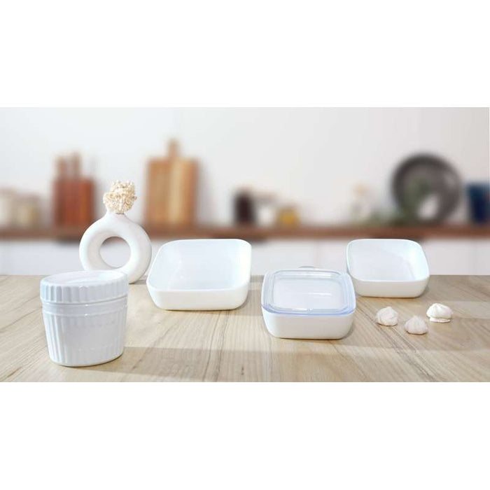 Combo Bol CookShow verre opale + Couv en plastique PP  H75mm 1 140ml - 12Pcs