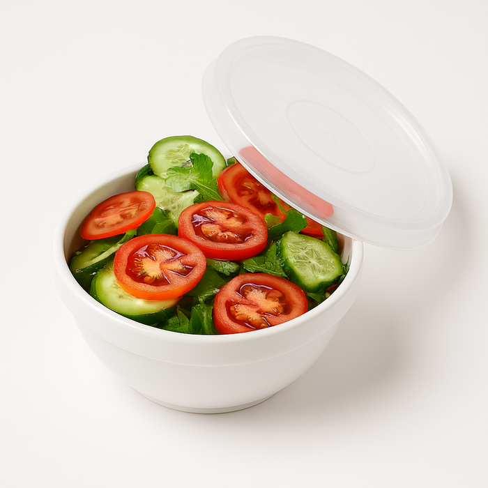 Combo Bol CookShow verre opale + Couv en plastique PP  H50mm 250ml-36Pcs