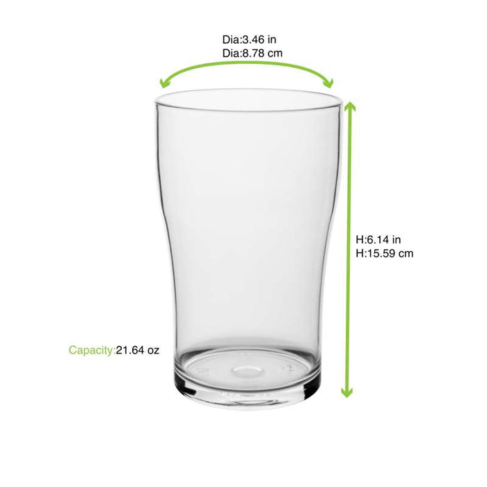 CUPOLY Verre à bière réemployable  88 H156mm 640ml-18Pcs