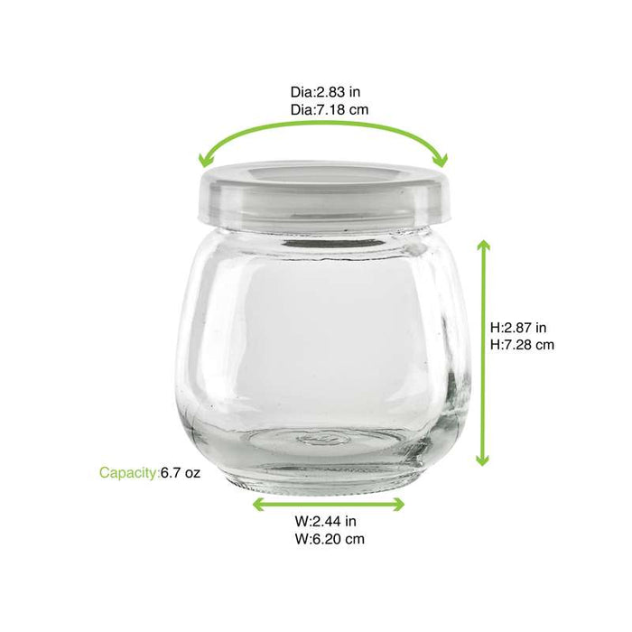 Bocal sphérique en verre "Bokojar" avec couvercle PP Ø62mm H70mm 200ml - 20Pcs