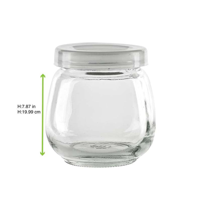 Bocal "Bokojar" sphérique en verre avec bouchon PP Ø68mm H87mm 300ml - 20Pcs