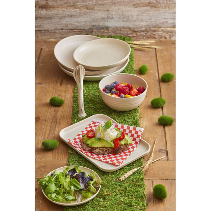 Assiette ronde réemployable "Huskly" beige en composite Ø250mm - 48Pcs