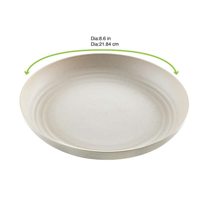 Assiette "Huskly" ronde beige réemployable en composite Ø220mm - 48Pcs