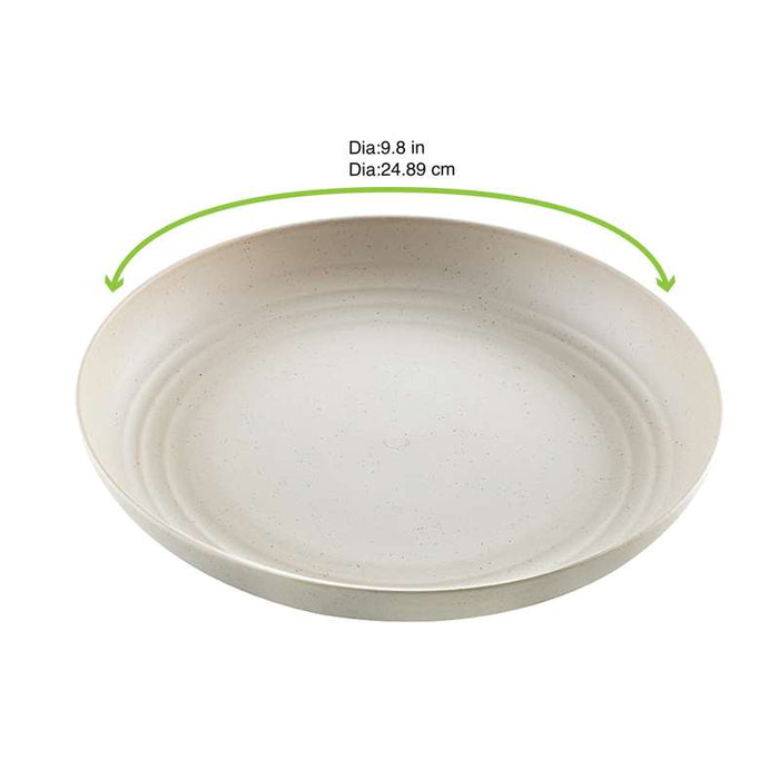 Assiette ronde réemployable "Huskly" beige en composite Ø250mm - 48Pcs