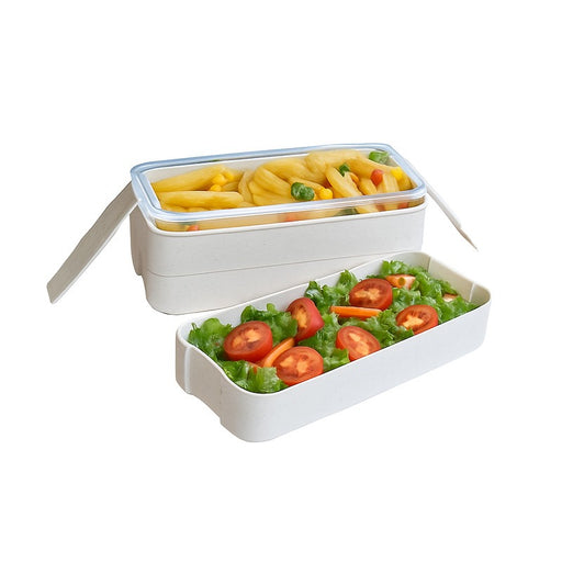 Boîte Bento 3 compartiments réemployable composite beige 185x80mm H103mm 900ml-20Pcs
